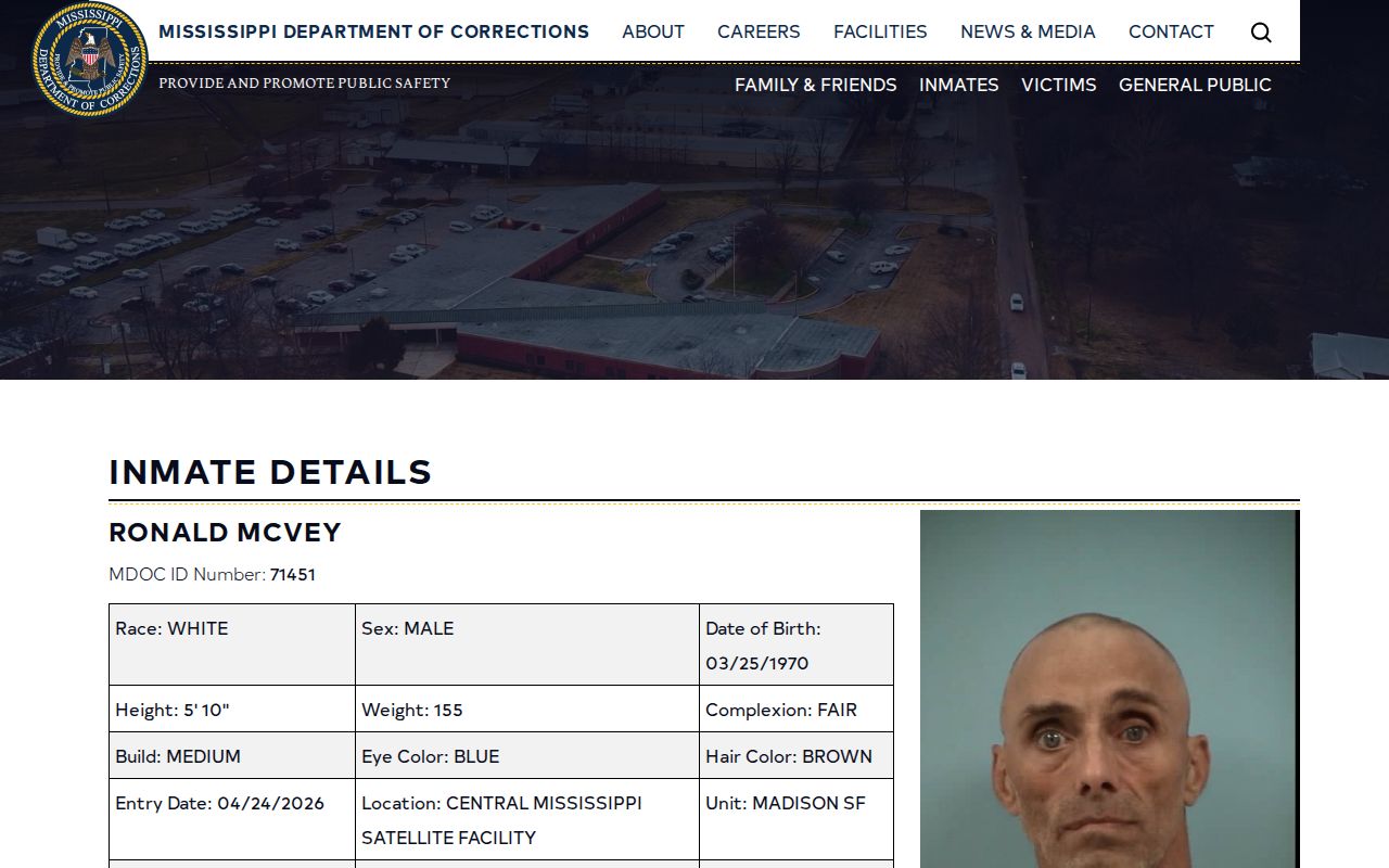 MDOC detail fields used for a Covington County projected release date