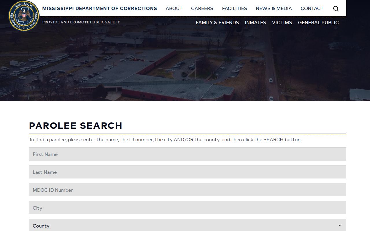Covington County parole and probation search on the MDOC Parolees Search