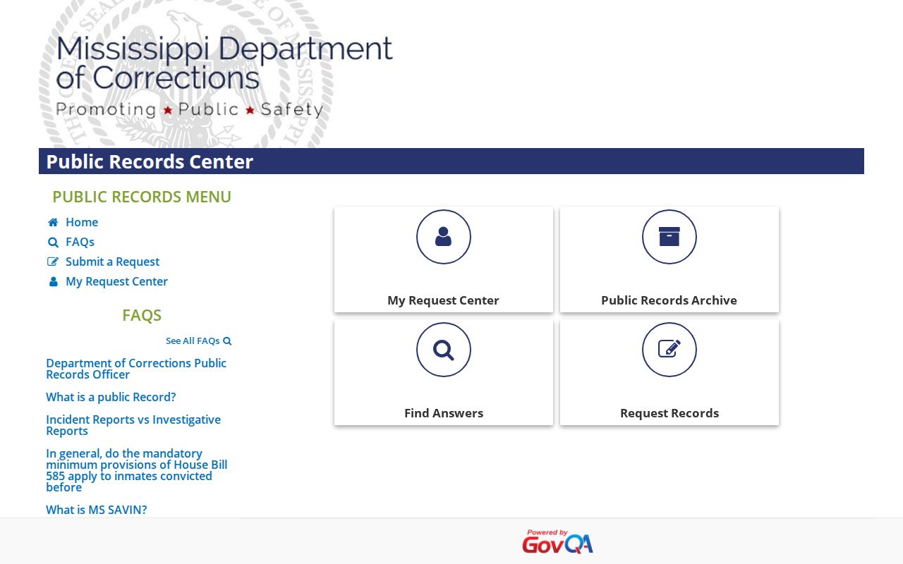MDOC release and discharge record request portal